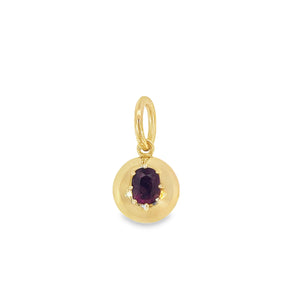 Single Stone 18k yellow gold pear shaped Ruby Luna charm 1.28tw