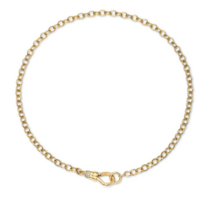 Single Stone 18k Gold Evren with OEC Diamond Clasp Chain