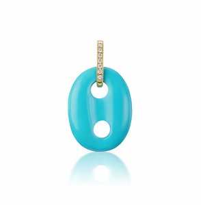 Jenna Blake 18k Gold Turquoise Mariner Link Charm