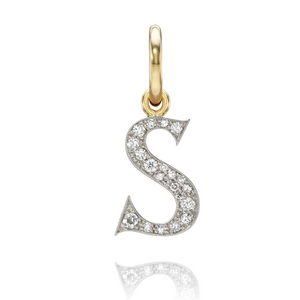 Single Stone 18k Gold and Platinum OEC Diamond Cobblestone S Pendant