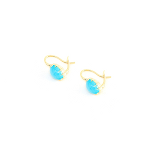 Jenna Blake 18k Gold Victorian Turquoise Drop Earrings