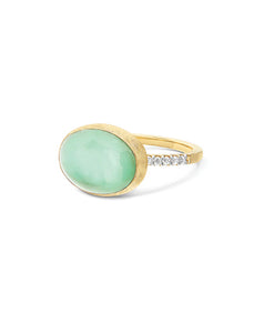 Nanis 18k yellow gold jadeite and diamond boule ring