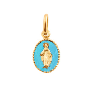 Gigi Clozeau 18k yellow gold turquoise Madone pendant