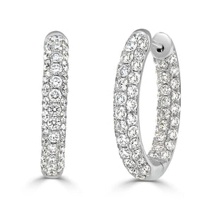 Sabrina Designs 14k white gold pave diamond huggie earrings