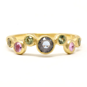 Jennifer Dawes 18k yellow gold Constellation of Color  mix color sapphire ring