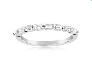 Luxury by Leonardo 14k white gold baguette band .43tw