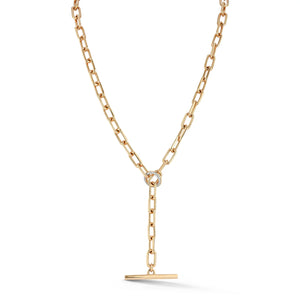 Walters Faith 18k yellow gold Saxon chain with diamond link and toggle