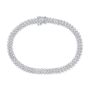 Sabrina 14k white gold chevron diamond bracelet 3.60tw