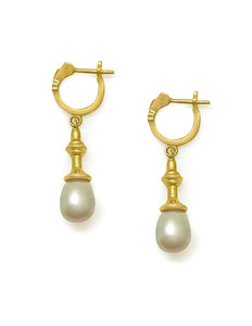 Howl 18k yellow gold Stanton pearl drop earrings