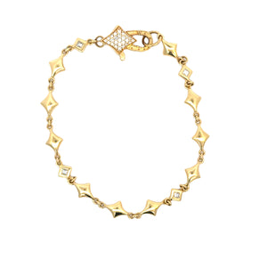 Erica Courtney 18k yellow gold kite bracelet 7.5"