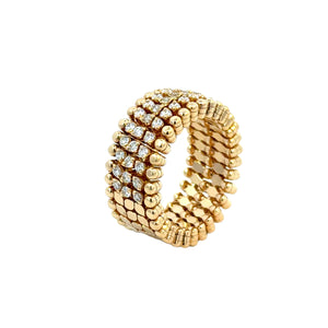 Serafino Consoli 18k yellow gold  five row half expandable ring bracelet