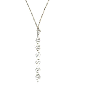 Serafino Consoli 18k white gold five row white diamond expandable pendant necklace