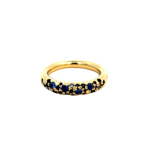 Hargreaves 18k Gold Bespoke Scattered Blue Sapphire Band