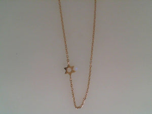 Anzie 14kyellow gold small Love letter Star of David necklace