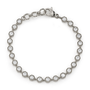 Single Stone Platinum and OEC Diamond Gemma Bracelet