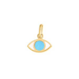 Gigi Clozeau 18k yellow gold turquoise Evil eye pendant