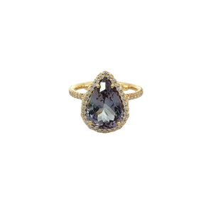 Erica Courtney 18k yellow gold Emani diamond and Zoisite ring 5.96tw